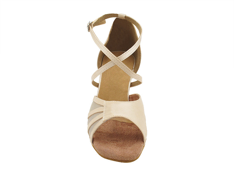 1601 192 Flesh Satin & Flesh Mesh with 2.5" Heel (2899) in the photo