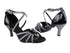 1601 Black Patent_97 Black Sparklenet_T_S_H_Black Mesh with 2.75" Heel in the photo