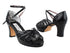 1606Platform Black Leather_Black Mesh with 3" Square Heel heel in the photo