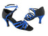 1606 247 Gem Blue Satin_83 Black Suede with 2.75" Heel in the photo
