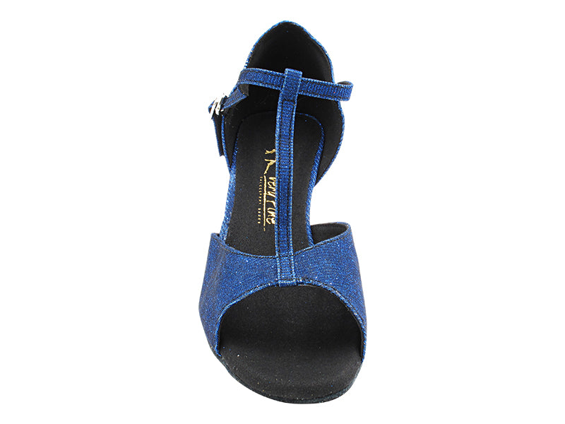 1609 Glitter Dark Blue Satin with 2.5" Heel (2899) in the photo