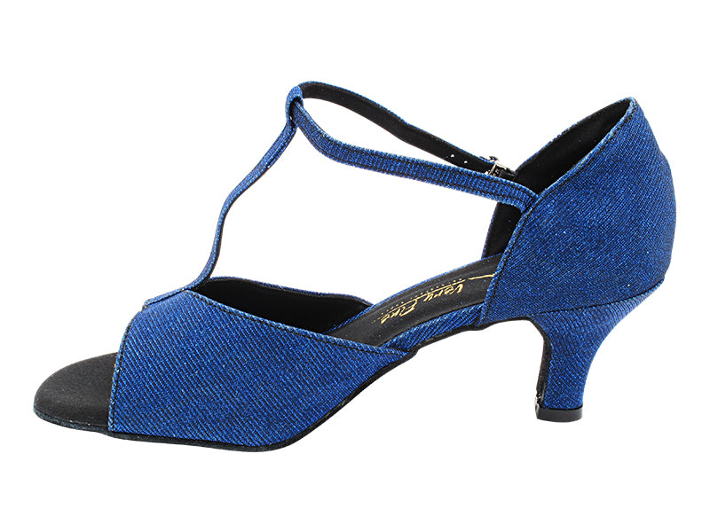 1609 Glitter Dark Blue Satin with 2.5" Heel (2899) in the photo