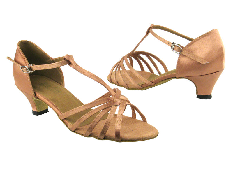 1612 81 Brown Satin with 1.3" Heel in the photo