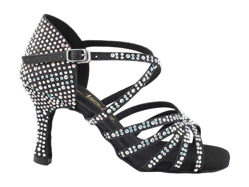 1613Bling Black Glitter Satin with 2.75" Heel (1995) in the photo