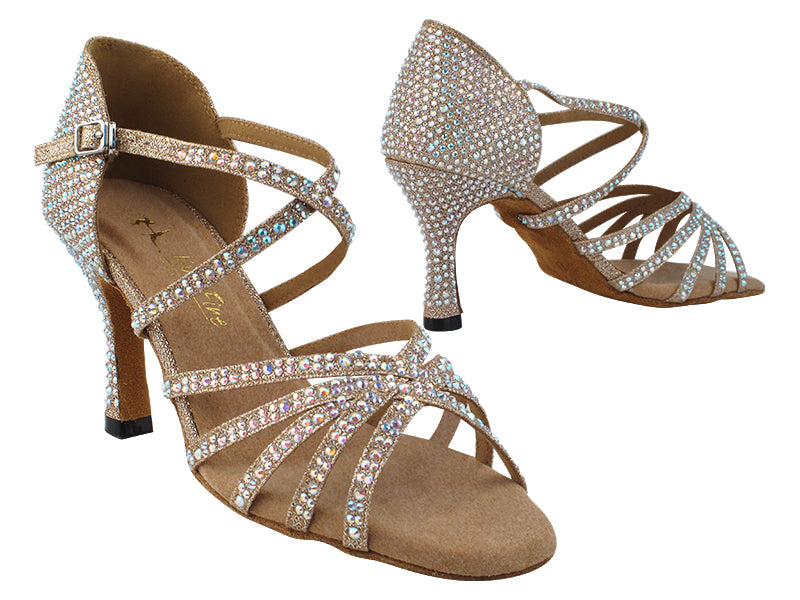 1613Bling Champagne Glitter Satin with 2.5" Heel (1995) in the photo