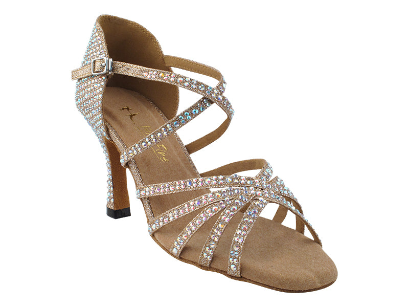 1613Bling Champagne Glitter Satin with 2.5" Heel (1995) in the photo