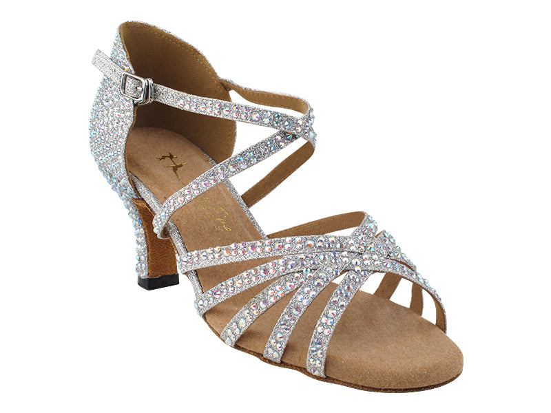 1613Bling Silver Glitter Satin with 2.5" Heel (2899) in the photo
