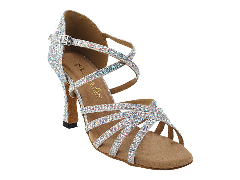 1613Bling Silver Glitter Satin with 2.75" Heel (1995) in the photo