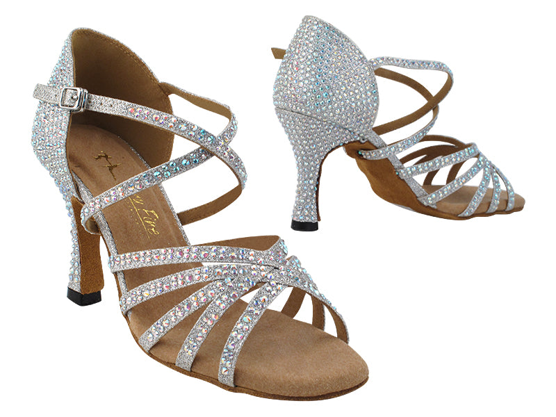 1613Bling Silver Glitter Satin with 2.75" Heel (1995) in the photo