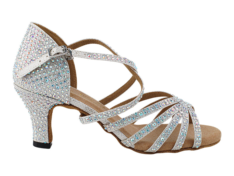 1613Bling White Glitter Satin with 2.5" Heel (2899) in the photo