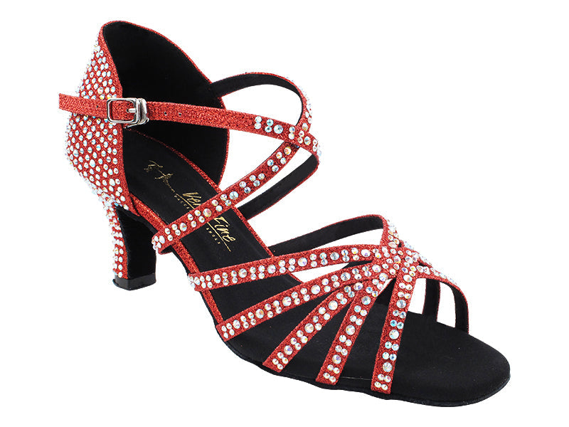 1613Bling Red Glitter Satin with 2.5" Heel (2899) in the photo