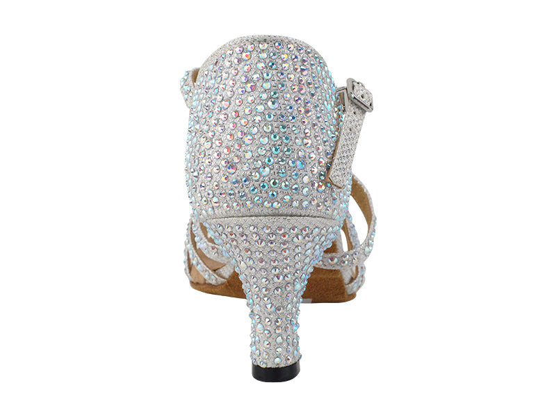 1613Bling White Glitter Satin with 2.5" Heel (2899) in the photo