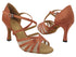 1613LEDSS Dark Tan Satin & Flesh Mesh 3" Heel (5059) in the photo