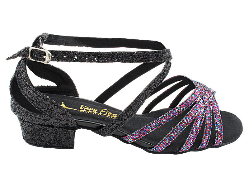 1613LEDSS 21 Purple Illusion Scale_F_30 Black Sparkle_B_J with 1" Women Heel (8881) in the photo