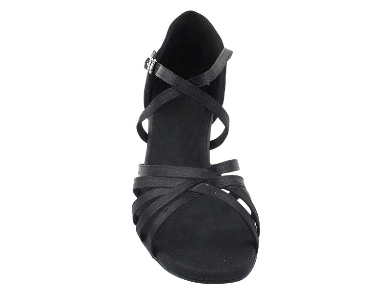 1613 Black Satin with 2.5" Heel in the photo