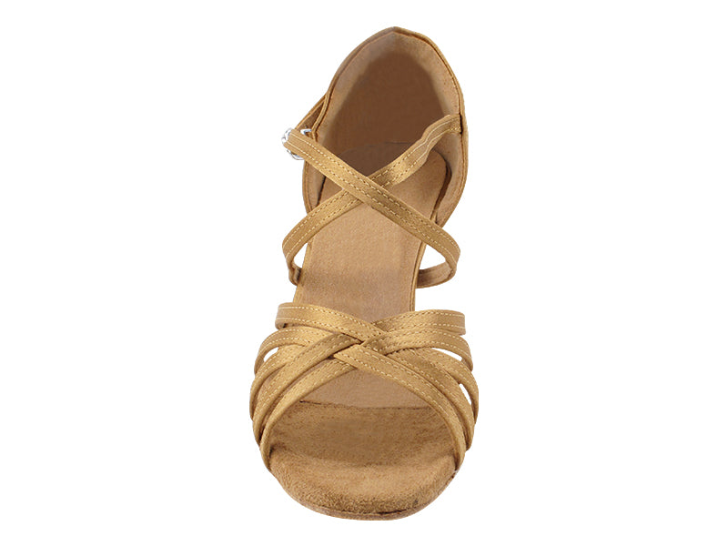 1613 Brown Satin with 2.5" Heel in the photo