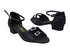 1620FT Black Satin with 1" Women Heel in the photo