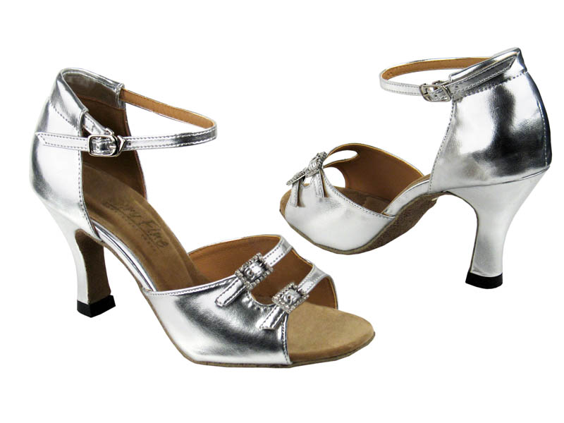 1620 Silver Leather with 3" Heel in the photo