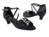1625 Black Satin & Stone with 1.3" Heel in the photo