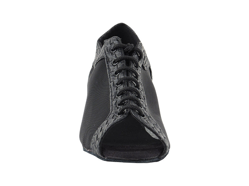 1643FT Black Weave_Black Mesh with 1" Flat Heel in the photo