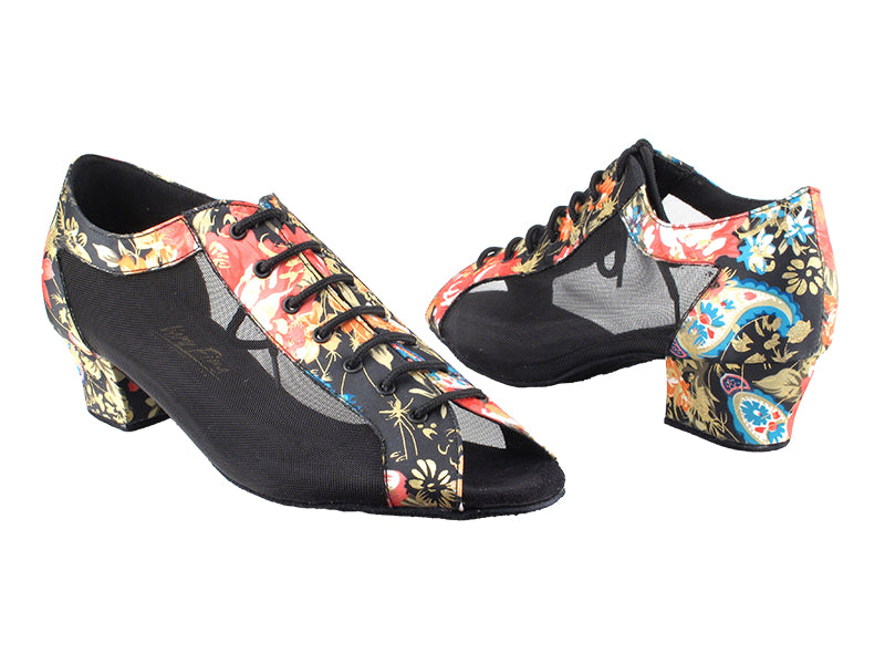 1643LEDSS Black_Red Flower with 1.5" Medium Heel (2001) in the photo