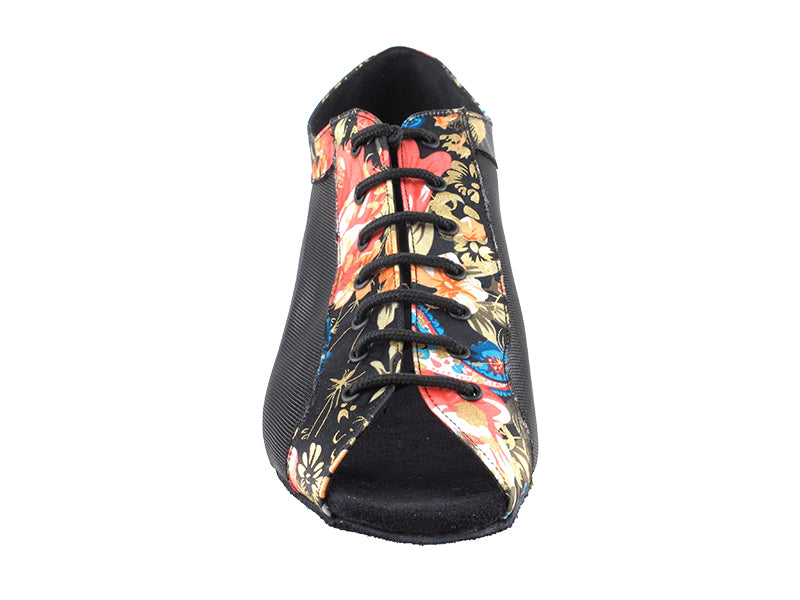 1643LEDSS Black_Red Flower with 1.5" Medium Heel (2001) in the photo