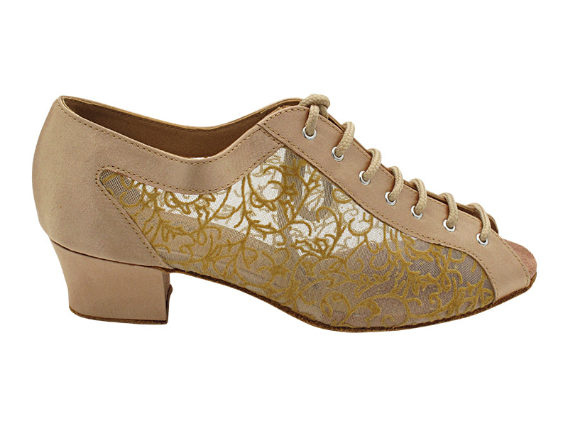 1643 135 Light Brown Satin & 47 Mesh with 1.5" Heel (2001) in the photo