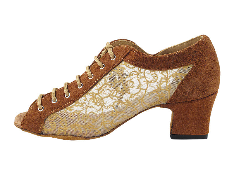 1643 265 Dark Brown Suede_47 Mesh with 2" TC Heel (3149) in the photo