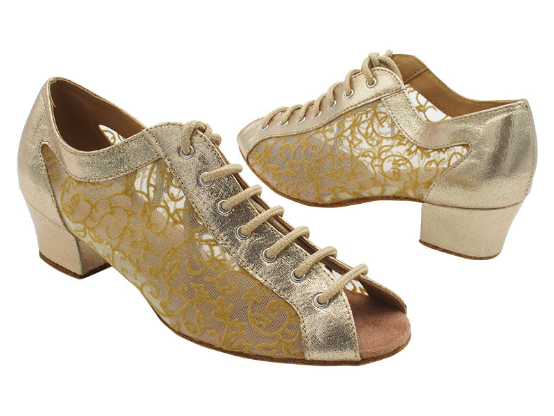 1643 300 Gold Beige Satin & 47 Mesh with 1.5" Heel (2001) in the photo