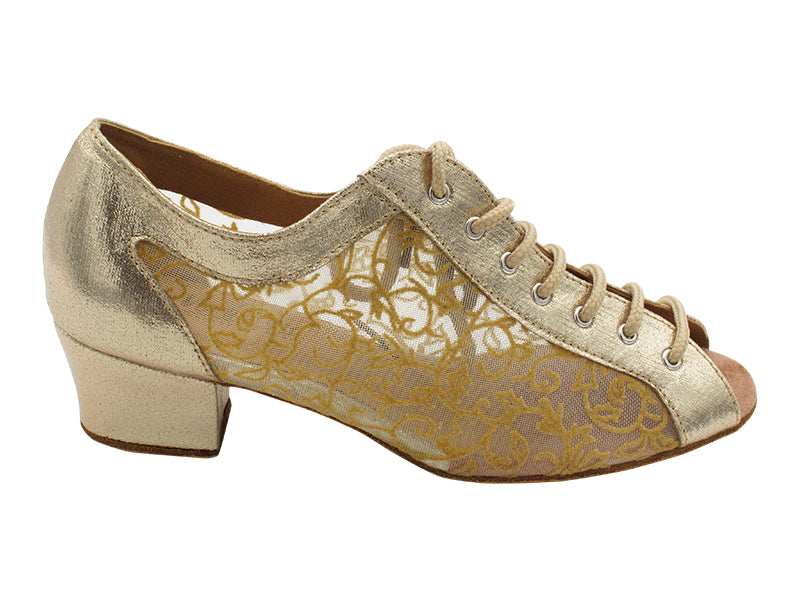 1643 300 Gold Beige Satin & 47 Mesh with 1.5" Heel (2001) in the photo