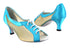 1644 230 Light Blue Satin_201 Tan Mesh with 2.5" Heel in the photo