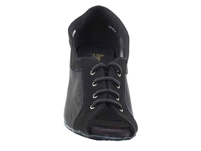 1644 Black Nubuck & Black Mesh & Thick Cuban Heel