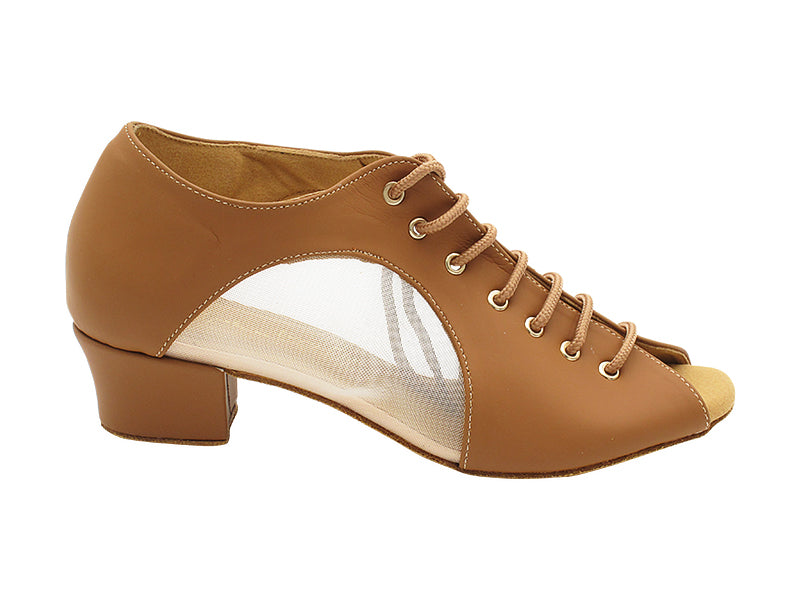 1645LEDSS Brown Nubuck_Flesh Mesh with 1.5" Heel (2001) in the photo