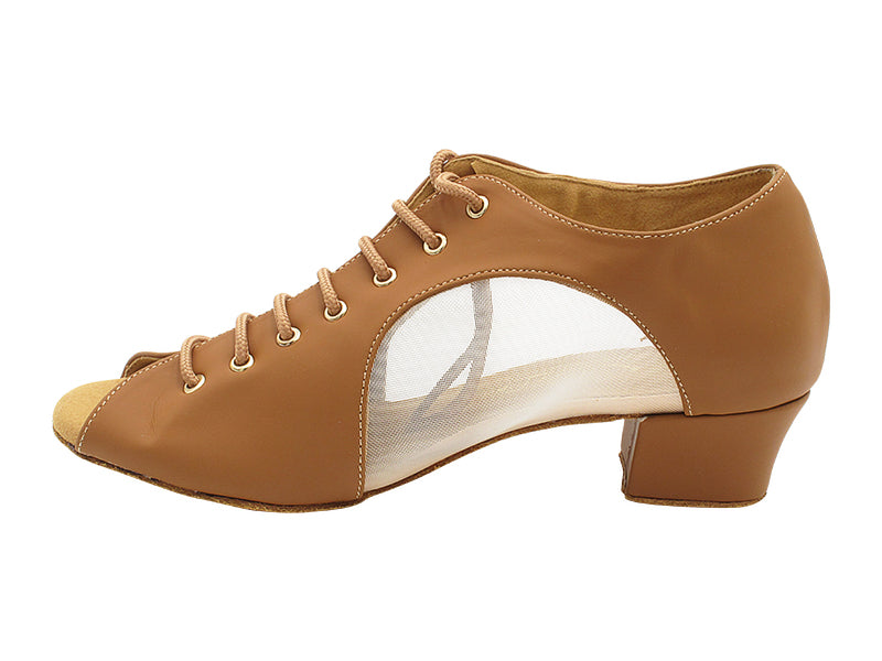 1645LEDSS Brown Nubuck_Flesh Mesh with 1.5" Heel (2001) in the photo