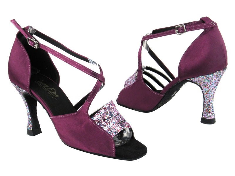 1651 187 Purple Illusion Sparkle_H_111 Purple Satin with 3.5" Heel in the photo