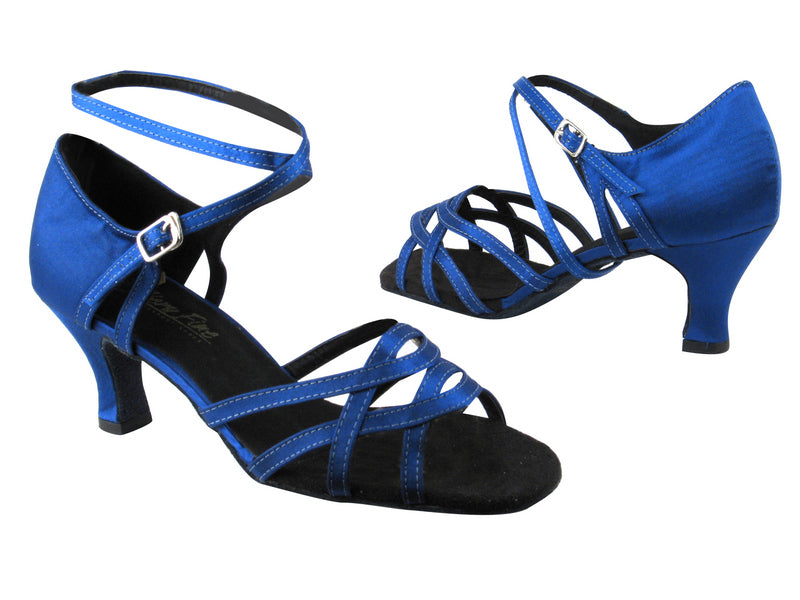 1657 247 Gem Blue Satin without Mesh with 2.5" low heel in the photo