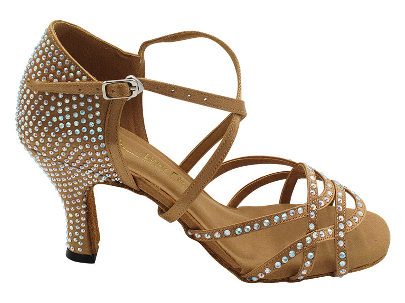 1657Bling Brown Satin with 3" Heel (6812) in the photo