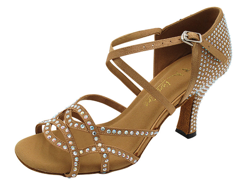 1657Bling Brown Satin with 3" Heel (6812) in the photo