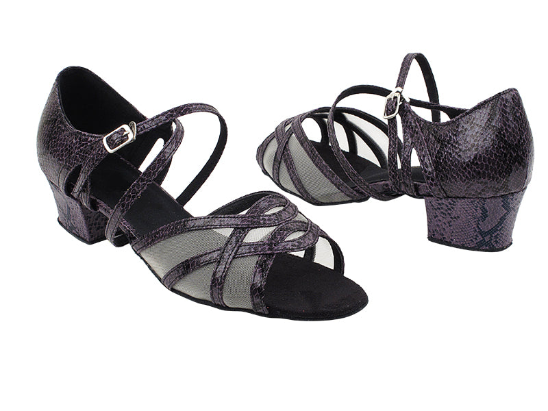 1657 252 Purple Snake_Flesh Mesh with 1.5" Medium Heel in the photo