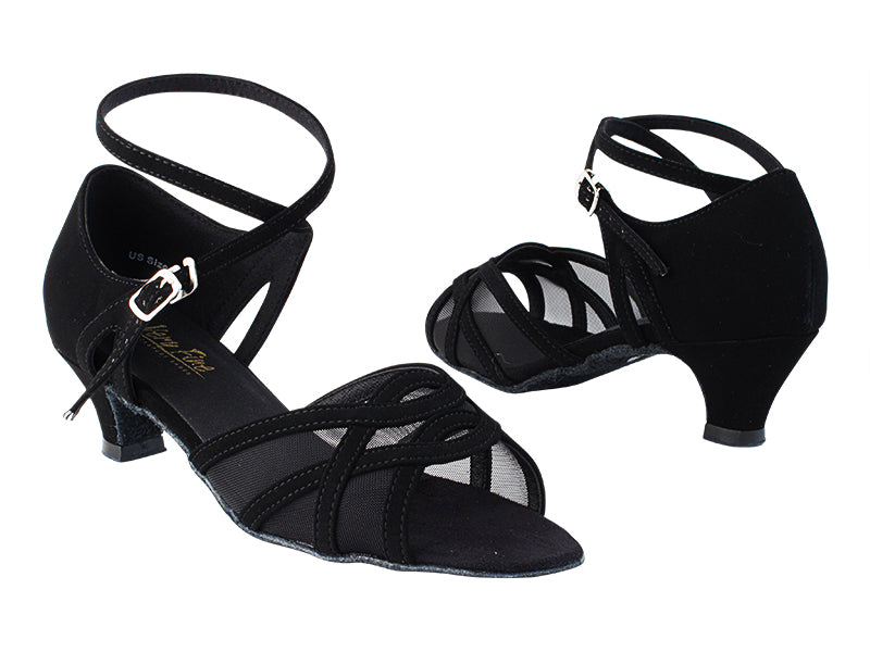 1657 Black Nubuck & Black Mesh with 1.3" Heel in the photo