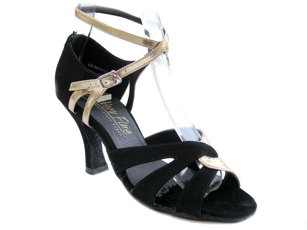 1658 Black Nubuck & Gold Leather