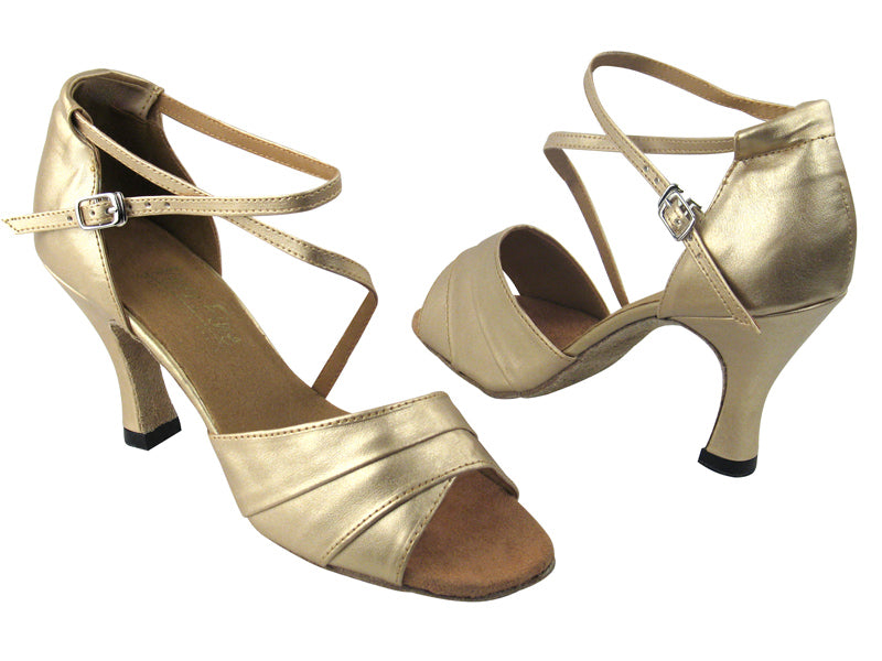 1659 57 Ligth Gold Leather with 3" Heel in the photo