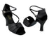 1659 Black Satin with 3" Heel in the photo
