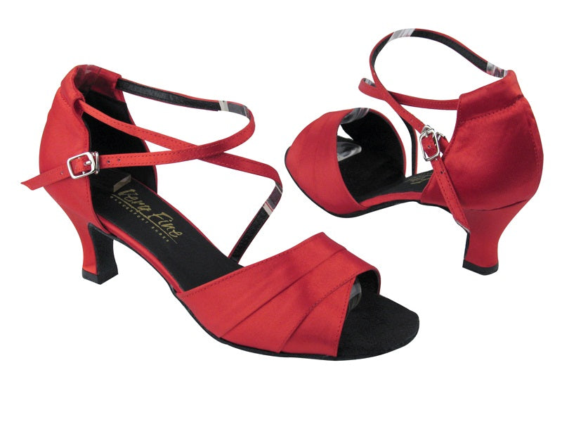1659 112 Red Satin with 2.5" Low heel in the photo