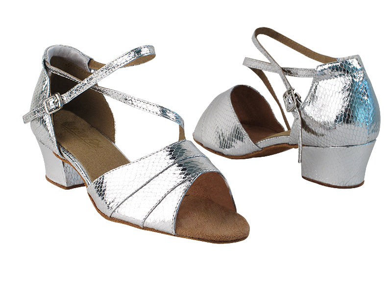 1659 221 Snake Silver with 1.5" Medium Heel in the photo