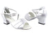 1659 259 Silver Satin with 2"TC Heel in the photo