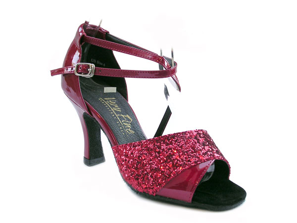 1659 Red Sparkle & Red Patent with 3" Heel in the photo