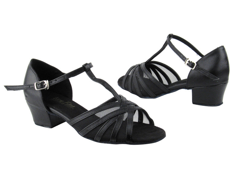 16612 Black Leather_Black Mesh with 1.5" Medium Heel in the photo