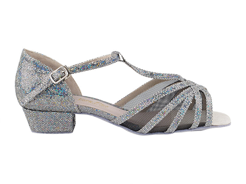 16612FT Grey Scale_Black Mesh with 1" Flat Heel in the photo