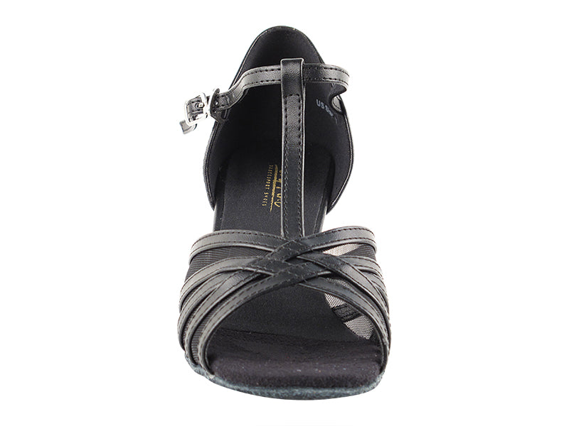 16612 Black Leather & Thick Cuban Heel
